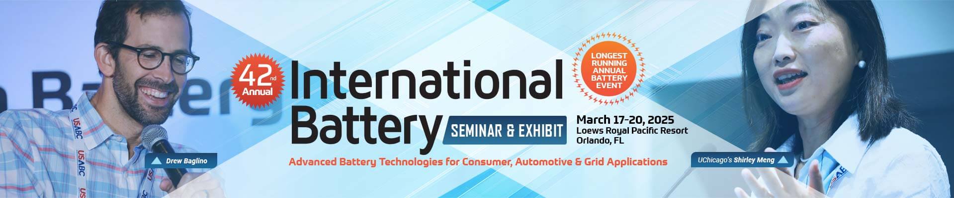 International Battery Conference Siminar and Exhibit - March 17-20, 2025 - Orlando, FL